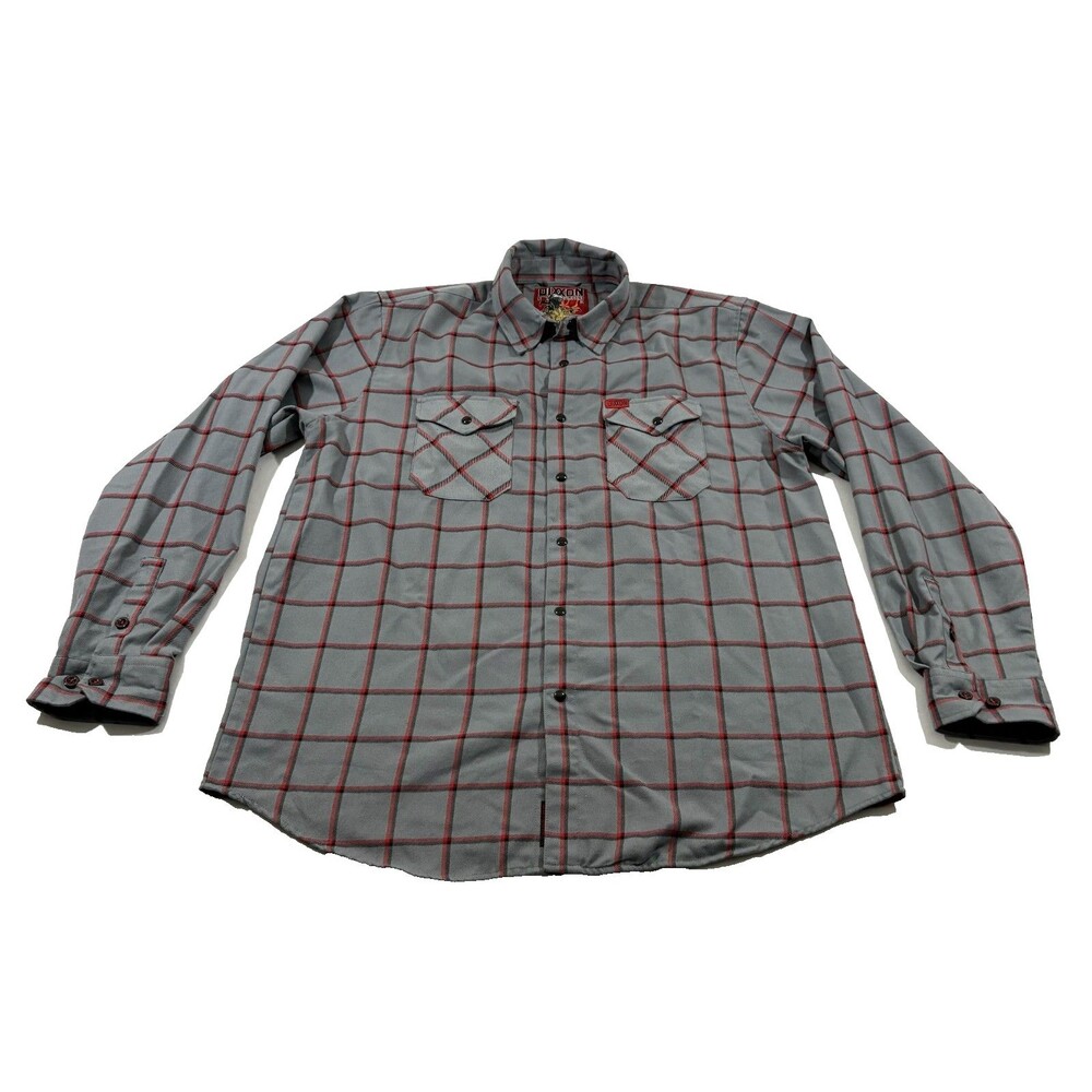 Dixxon Flannel Shirt Mens Gray Plaid LS Smoke Eater Fire Fighter D-Tech Sz XL